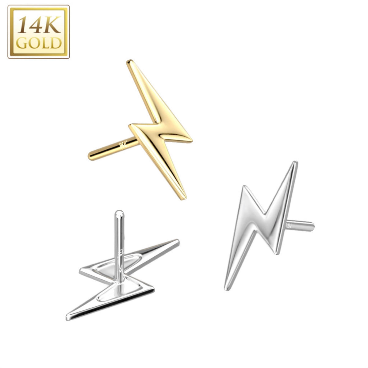 14K Lightning Bolt