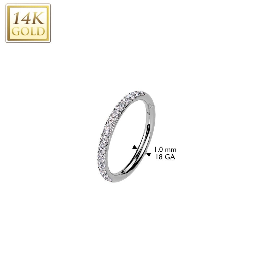14K Multi Diamond Hoop