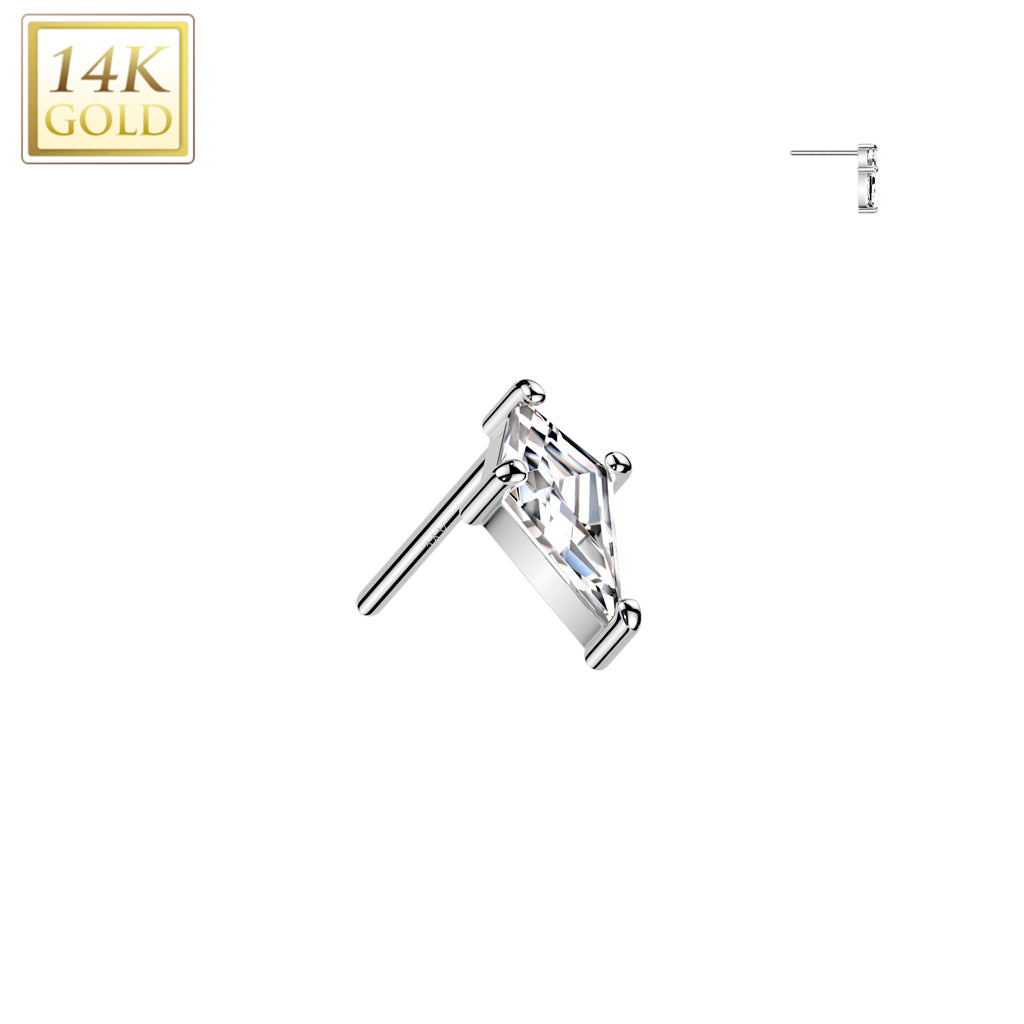 14k Coffin CZ