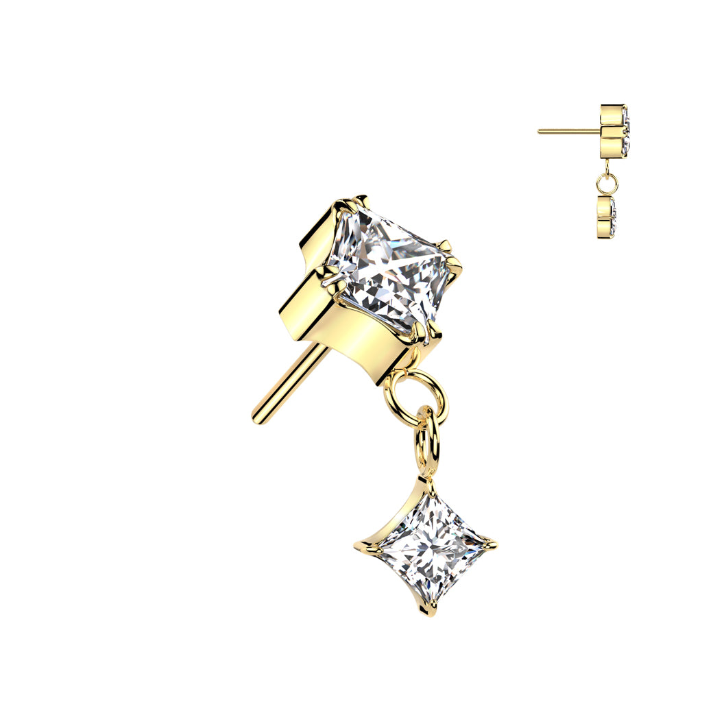 Diamond Shape CZ Dangle