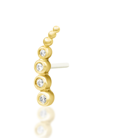 14K Gold Diamond Curve