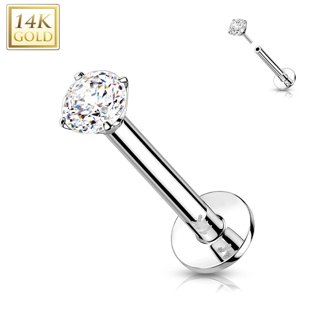 14K Square CZ