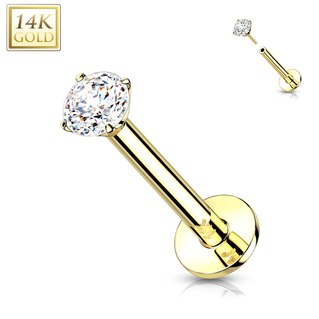 14K Square CZ