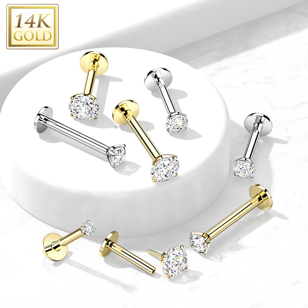 14K Square CZ