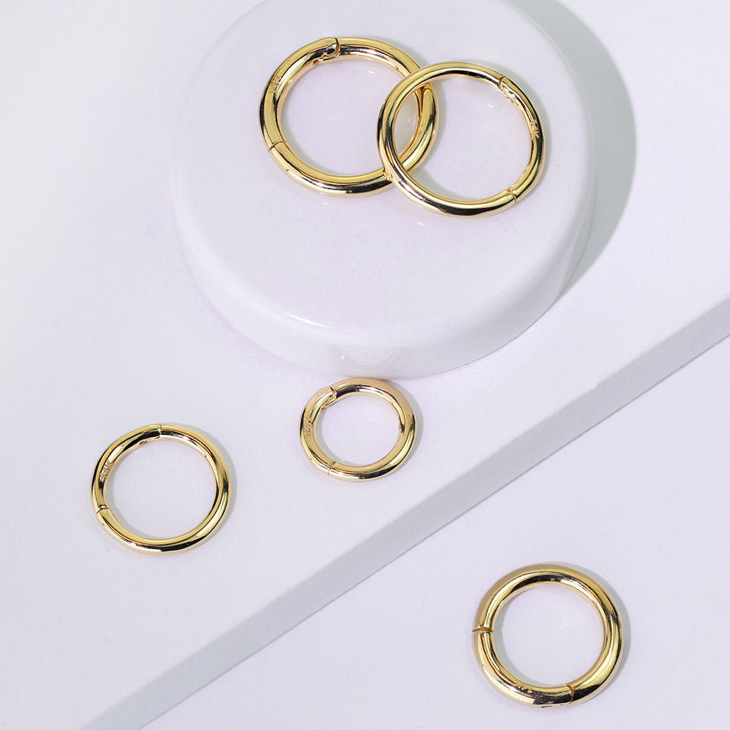 14K Simple Hoop