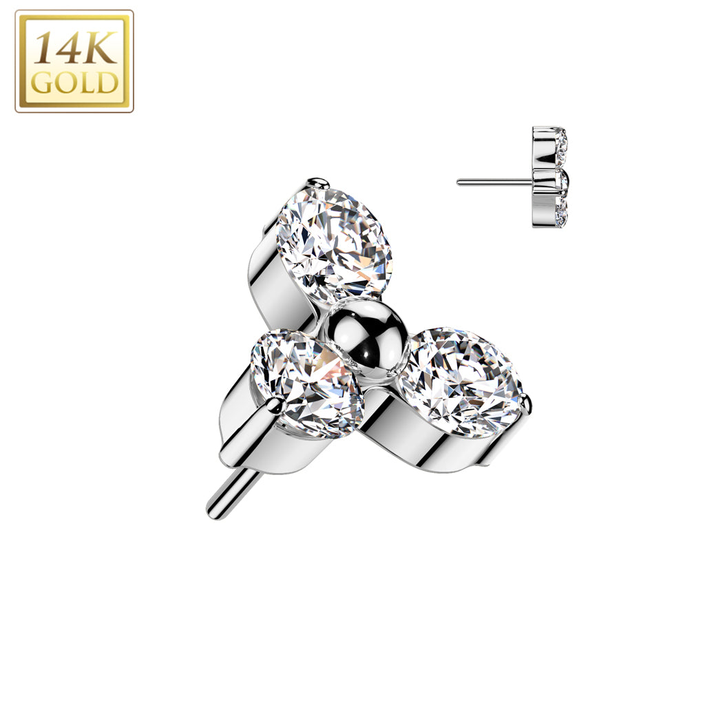 14K Trinity CZ