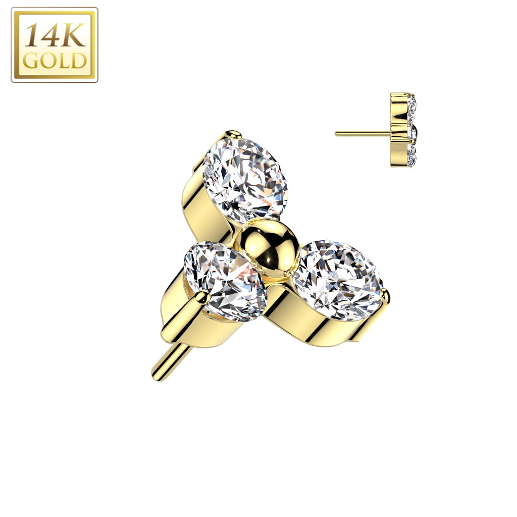 14K Trinity CZ