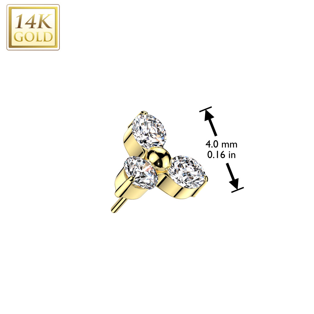 14K Trinity CZ
