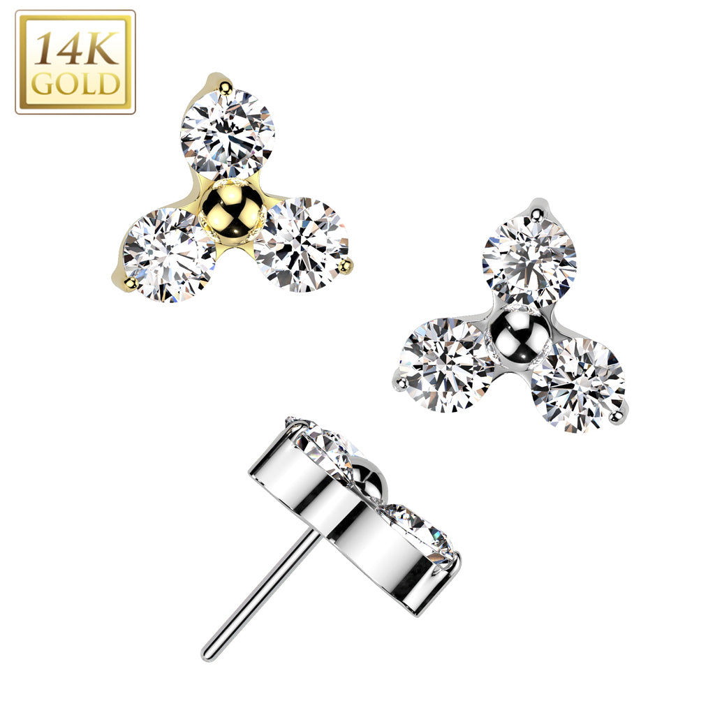 14K Trinity CZ