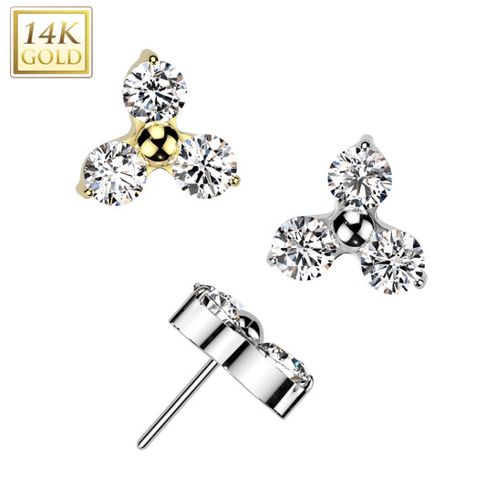14K Trinity CZ