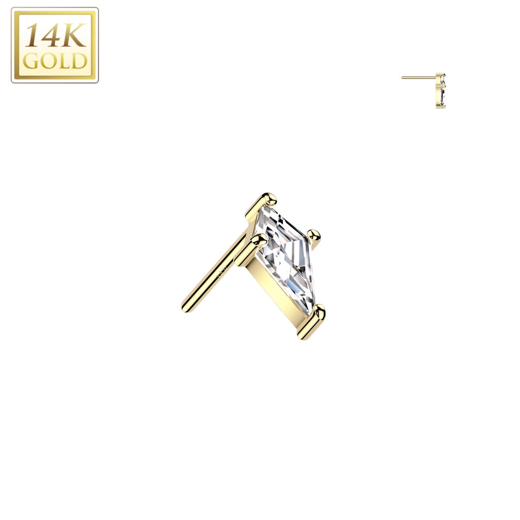 14k Coffin CZ
