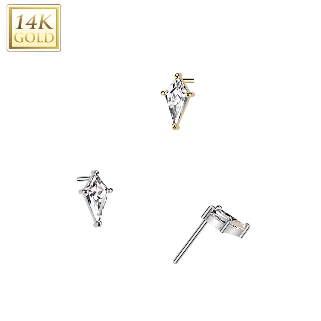 14k Coffin CZ
