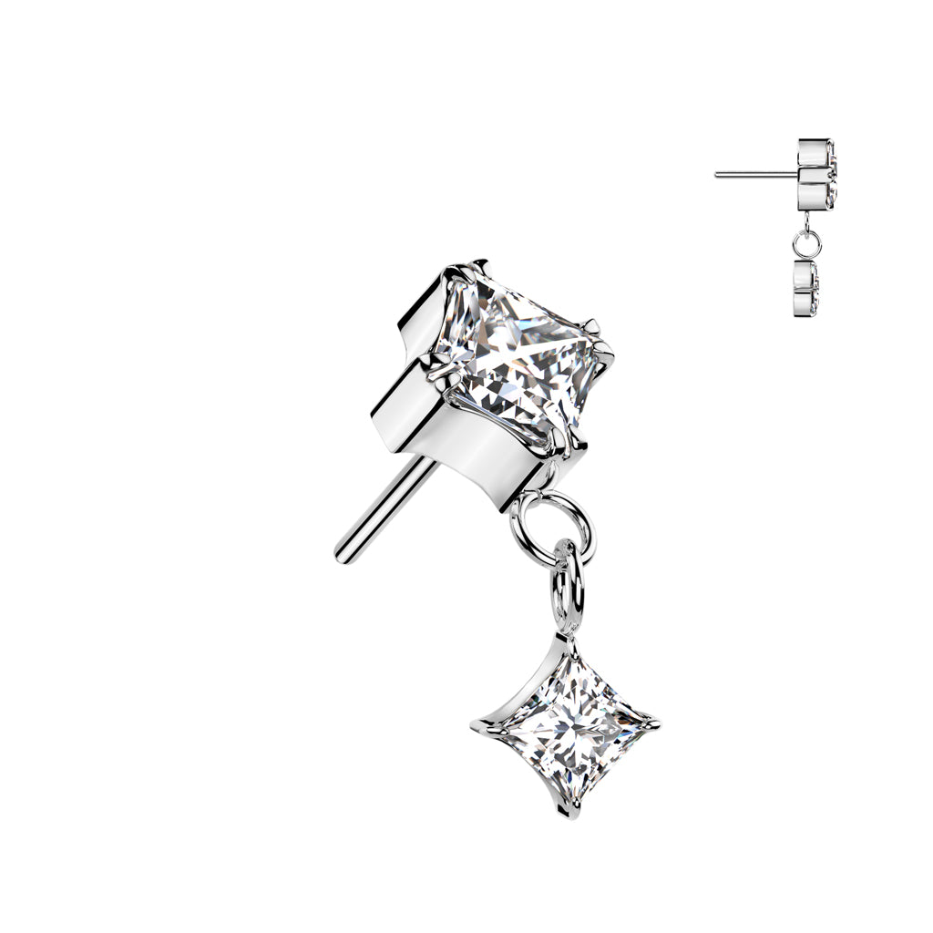 Diamond Shape CZ Dangle