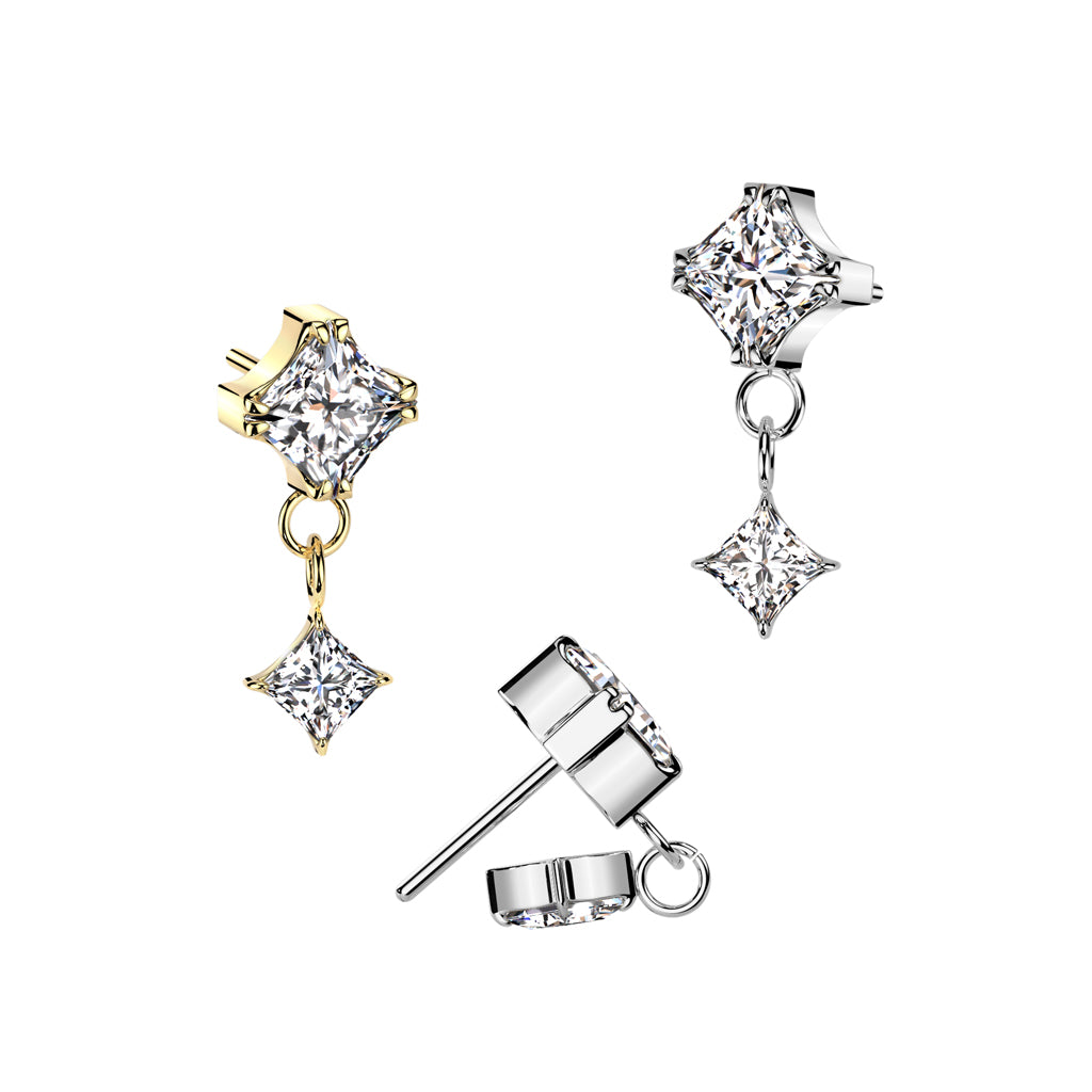 Diamond Shape CZ Dangle