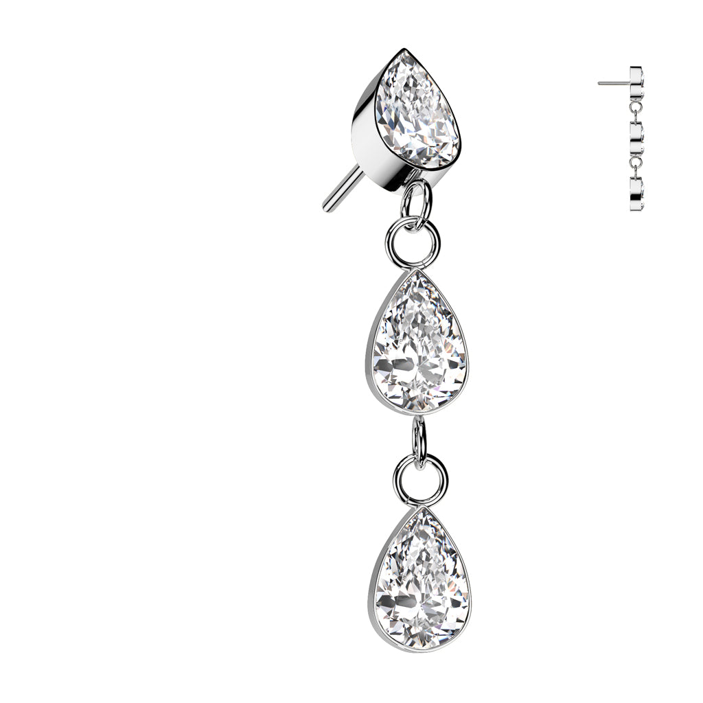 Tear Drop 3CZ Dangle