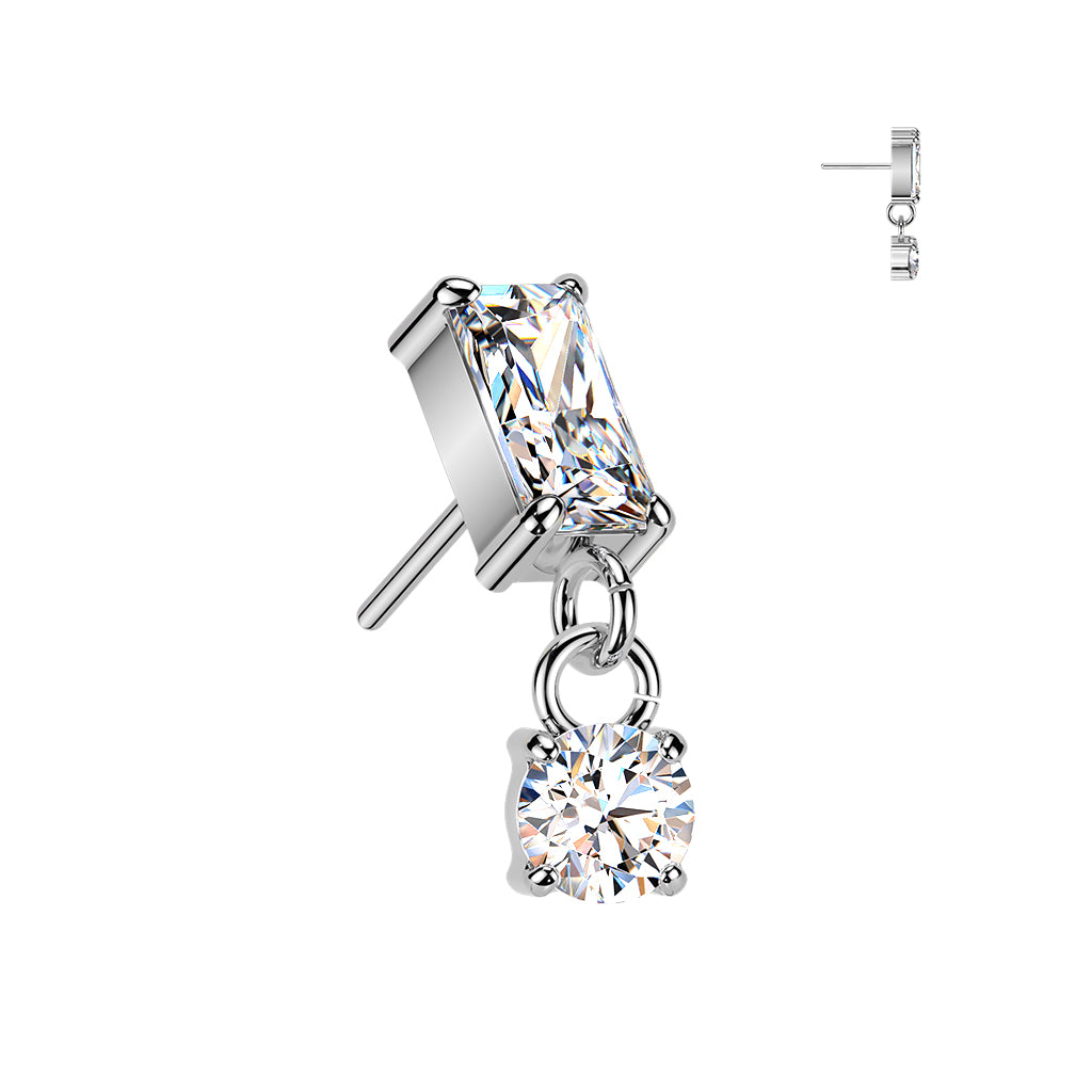 Baguette CZ Dangle