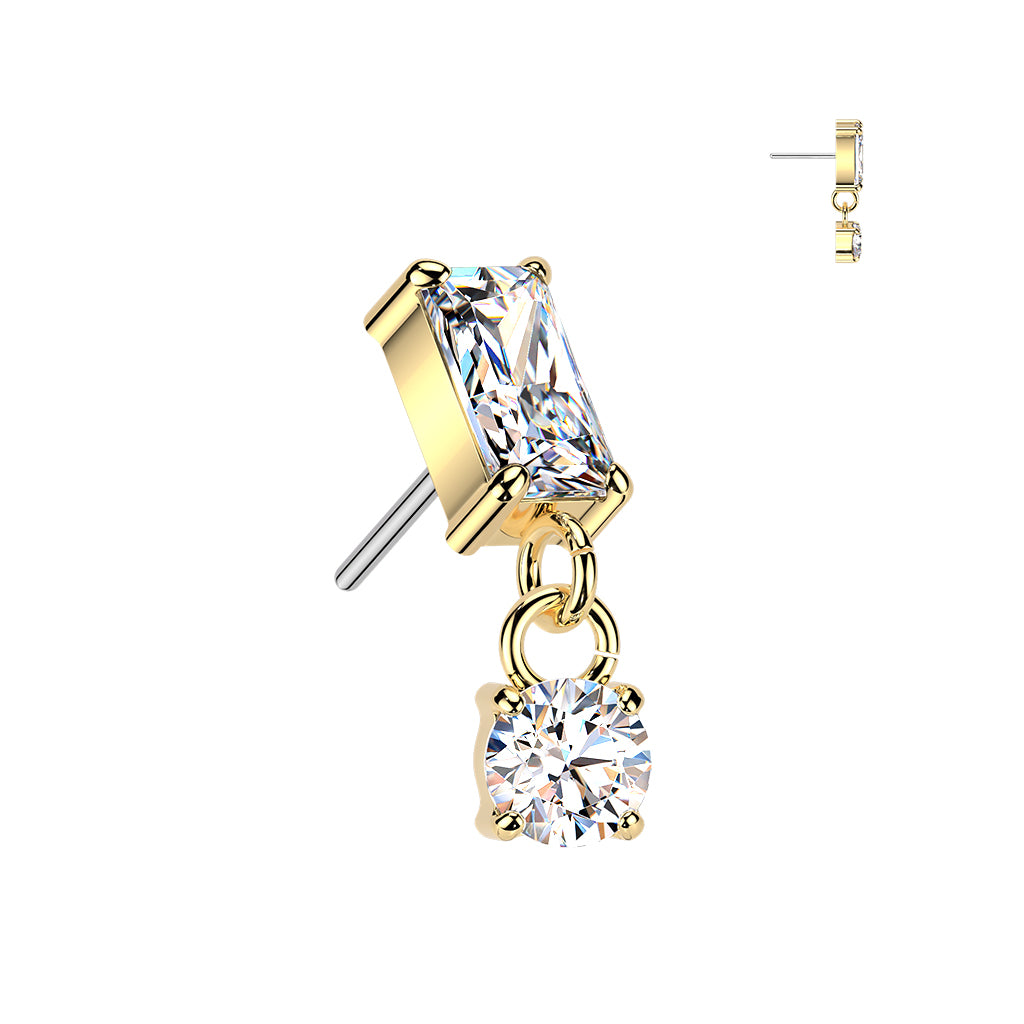 Baguette CZ Dangle