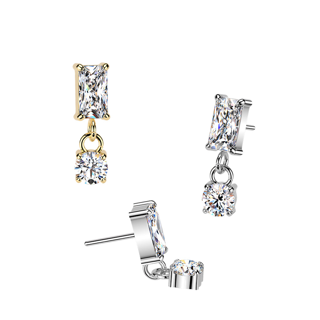 Baguette CZ Dangle
