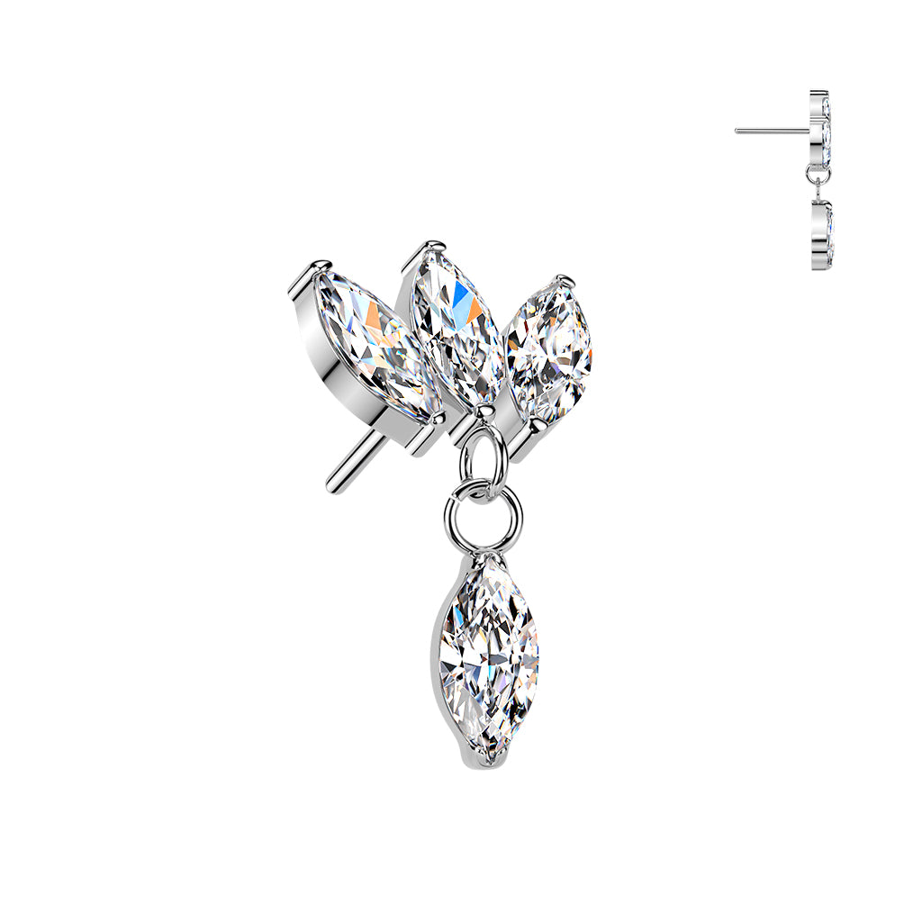 Stacked 3 CZ Dangle