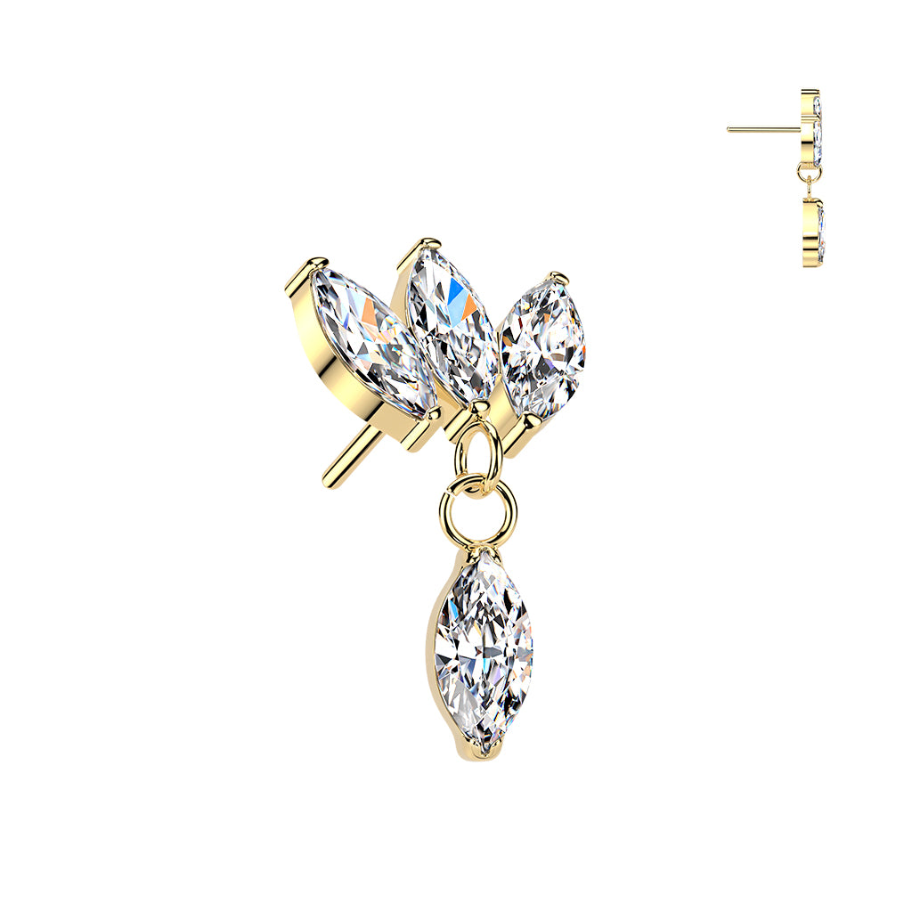 Stacked 3 CZ Dangle