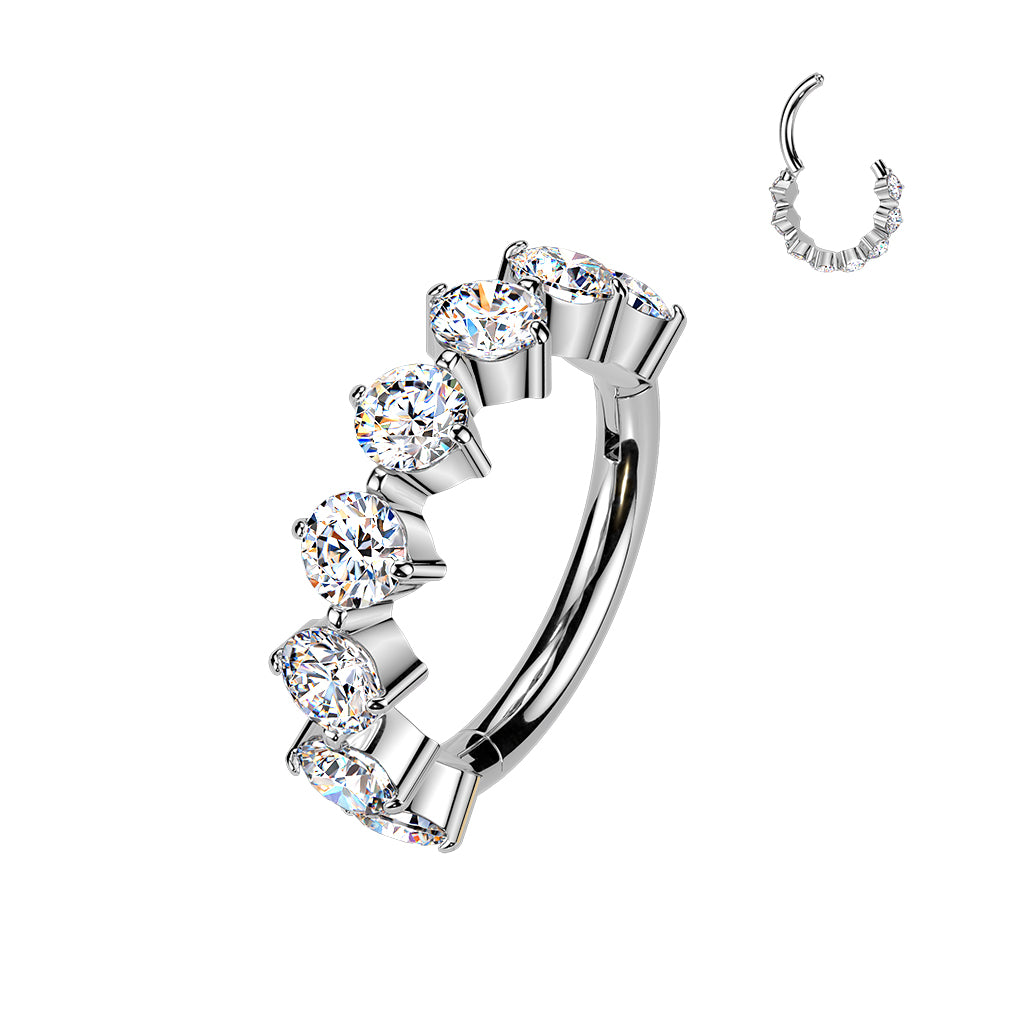 CZ Hinged Hoop