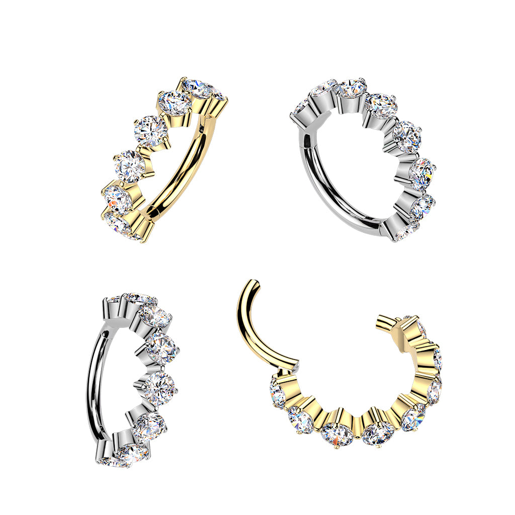 CZ Hinged Hoop
