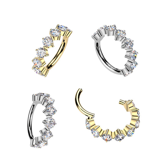 CZ Hinged Hoop