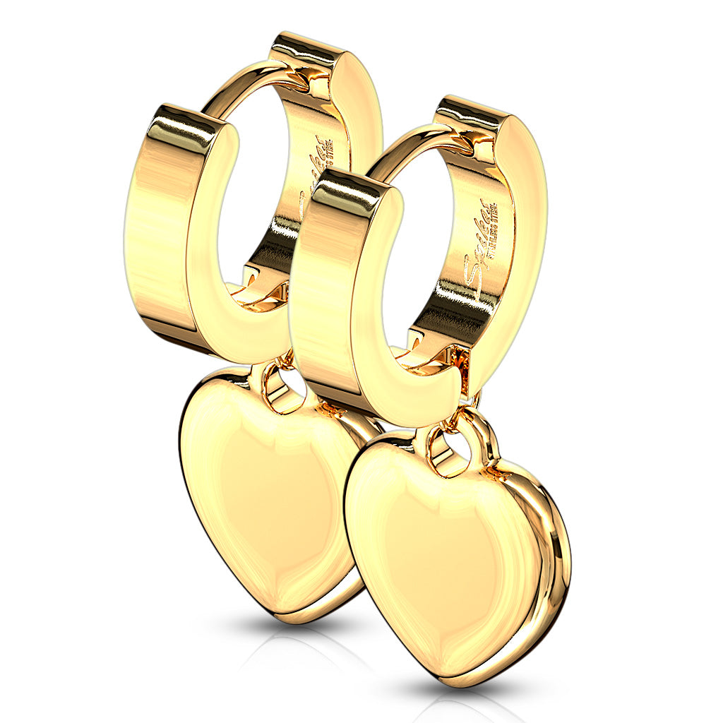 Simple Heart Dangle Hoop
