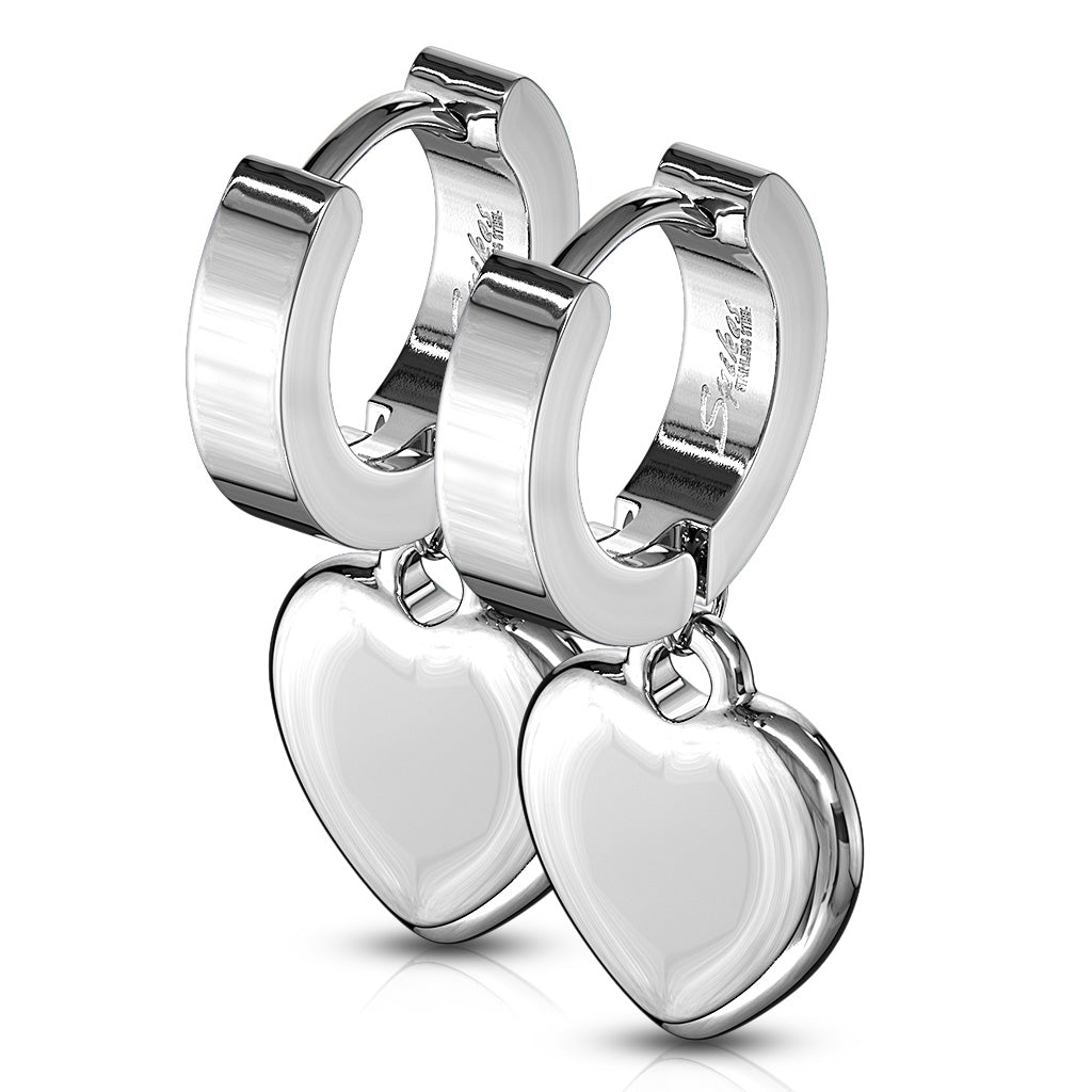 Simple Heart Dangle Hoop