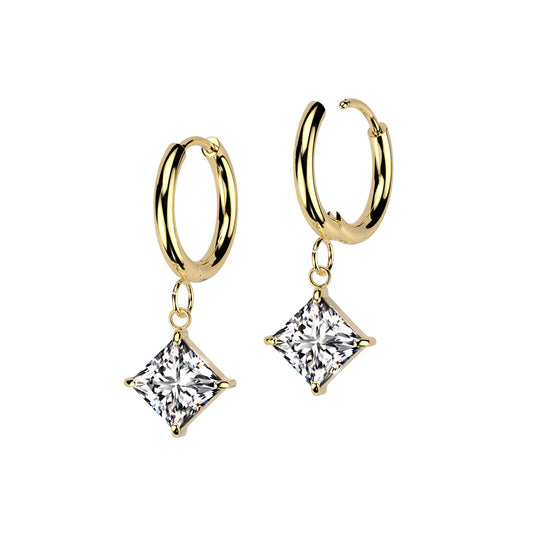 Dangle Diamond Hoop