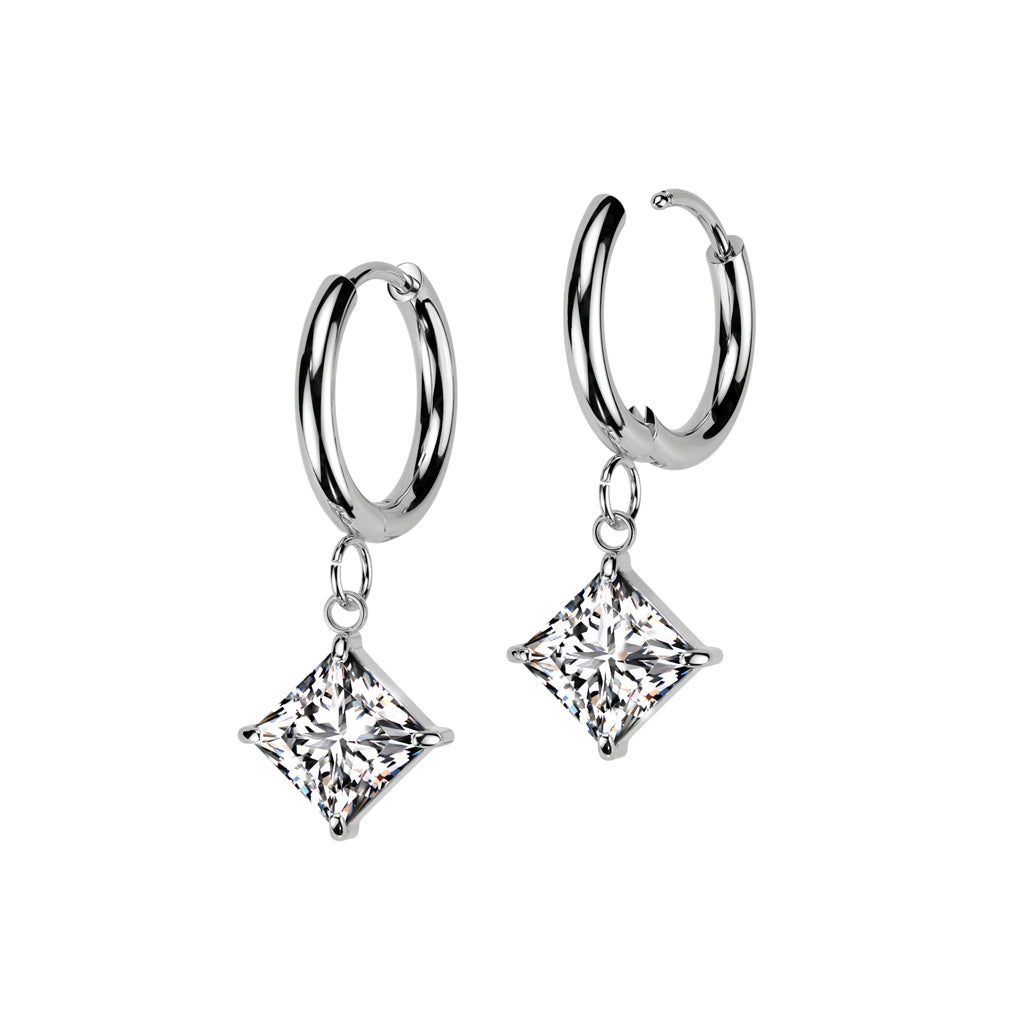 Dangle Diamond Hoop