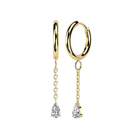 Tear Drop Cz Dangle Earring