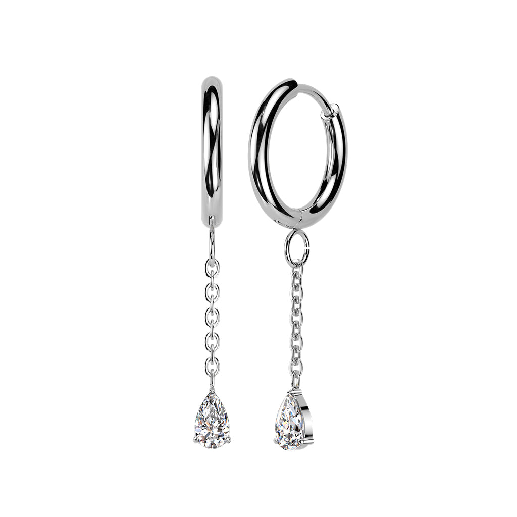 Tear Drop Cz Dangle Earring