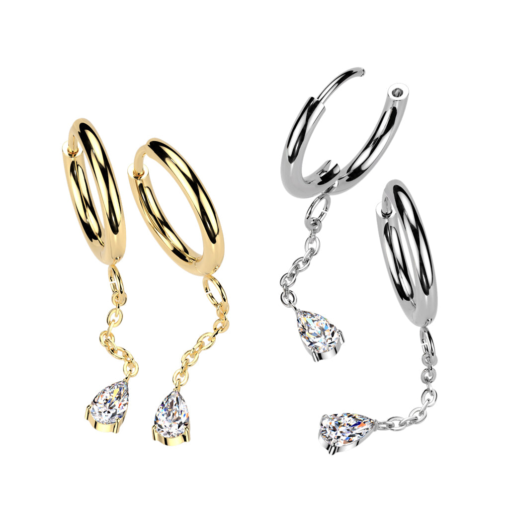 Tear Drop Cz Dangle Earring