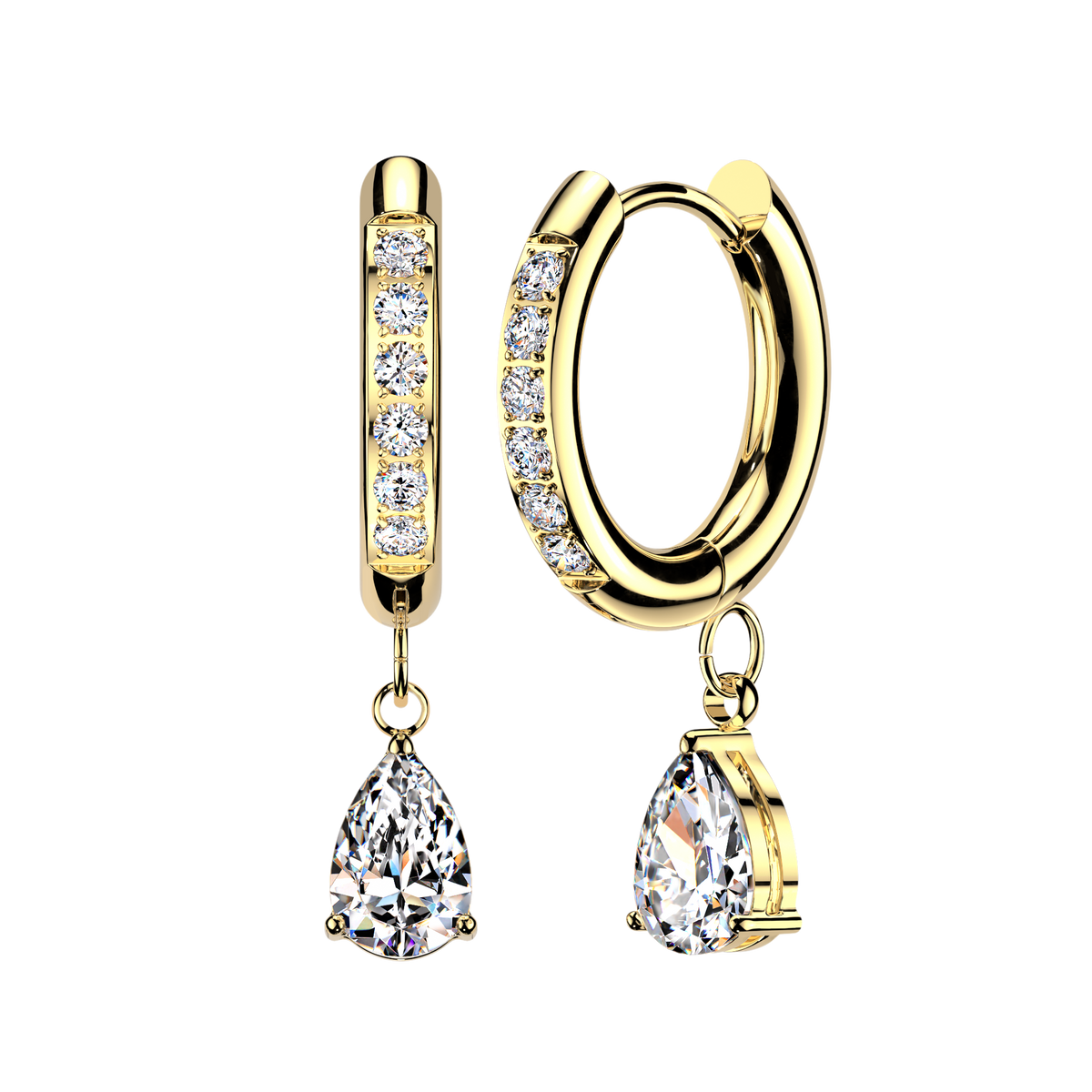 Diamond Pear Clicker Hoops